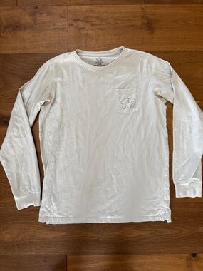 Ivory Ella Long Sleeve Pocket Tee with Elephant Detail